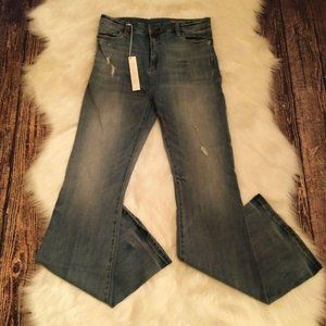 BlankNYC Jeans Distressed Destroyed Flare Leg High Rise Jeans Womens 29 Casual
